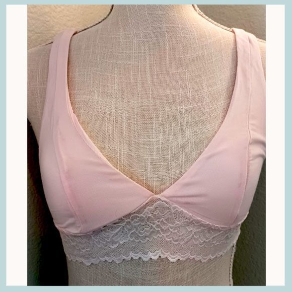 Free People Other - Free People Solid Lace Bralette - Pink, Free People Pink Lace Bralette Size XS